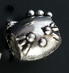 Kitty Face pandora style lg hole bead